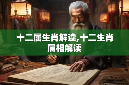 十二属生肖解读,十二生肖属相解读 十二属生肖解读,十二生肖属相解读