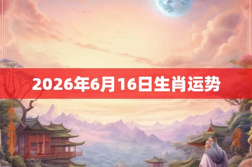 2026年6月16日生肖运势