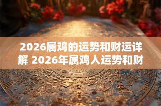 2026属鸡的运势和财运详解 2026年属鸡人运势和财运如何 2026属鸡的运势和财运详解 2026年属鸡人运势和财运如何