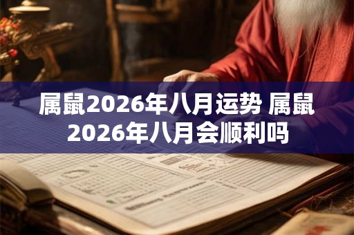 属鼠2026年八月运势 属鼠2026年八月会顺利吗