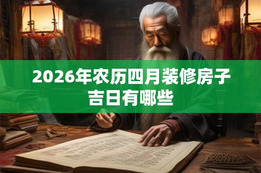 2026年农历四月装修房子吉日有哪些