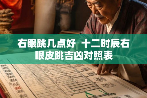 右眼跳几点好 十二时辰右眼皮跳吉凶对照表 右眼跳几点好 十二时辰右眼皮跳吉凶对照表