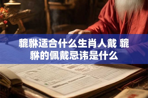 貔貅适合什么生肖人戴 貔貅的佩戴忌讳是什么