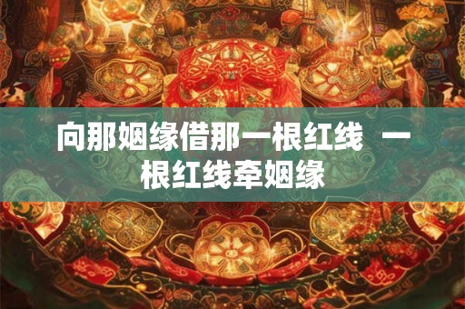 向那姻缘借那一根红线  一根红线牵姻缘