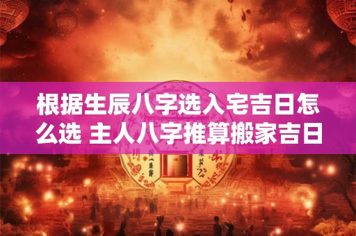 根据生辰八字选入宅吉日怎么选 主人八字推算搬家吉日查询