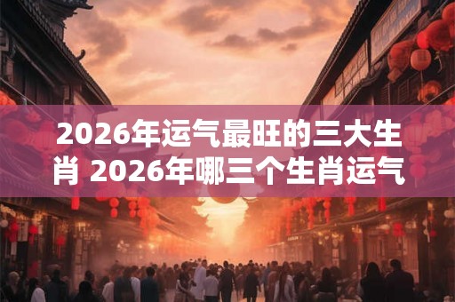 2026年运气最旺的三大生肖 2026年哪三个生肖运气最旺