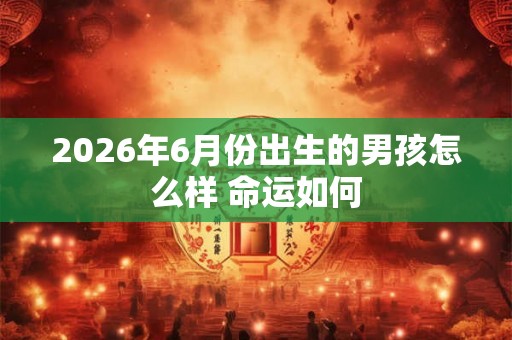 2026年6月份出生的男孩怎么样 命运如何