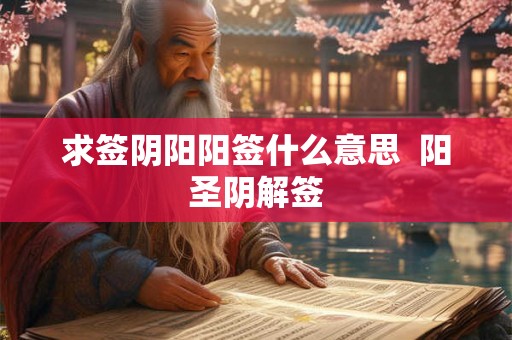 求签阴阳阳签什么意思  阳圣阴解签
