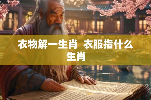 衣物解一生肖  衣服指什么生肖