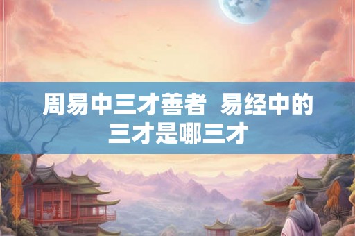 周易中三才善者  易经中的三才是哪三才