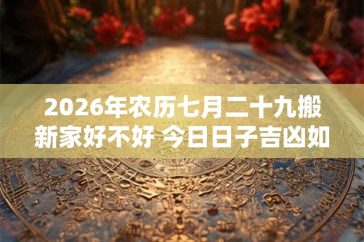 2026年农历七月二十九搬新家好不好 今日日子吉凶如何