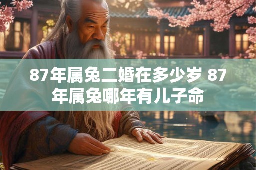 87年属兔二婚在多少岁 87年属兔哪年有儿子命