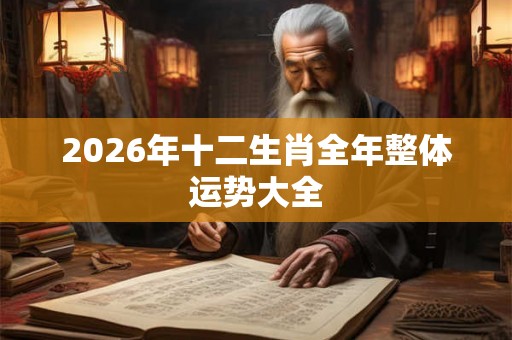 2026年十二生肖全年整体运势大全