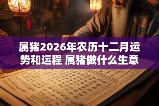 属猪2026年农历十二月运势和运程 属猪做什么生意旺财