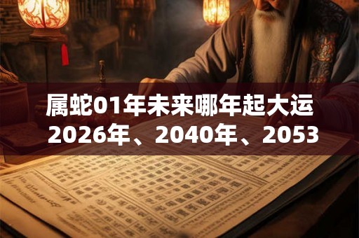 属蛇01年未来哪年起大运 2026年、2040年、2053年