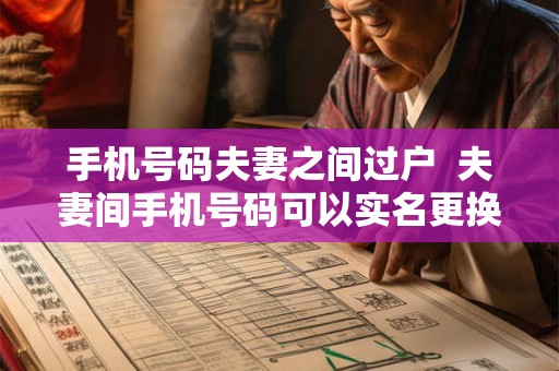 手机号码夫妻之间过户  夫妻间手机号码可以实名更换