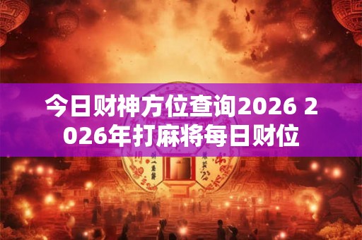 今日财神方位查询2026 2026年打麻将每日财位 今日财神方位查询2026 2026年打麻将每日财位