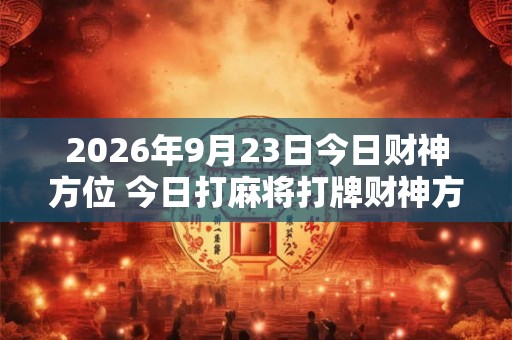 2026年9月23日今日财神方位 今日打麻将打牌财神方位
