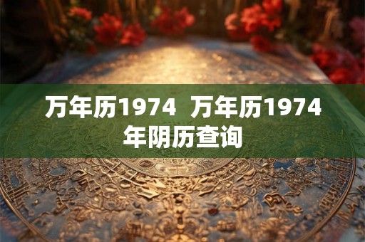 万年历1974  万年历1974年阴历查询