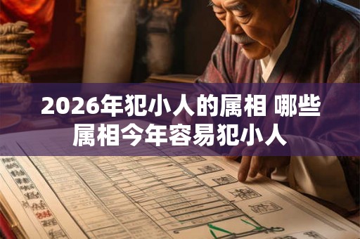 2026年犯小人的属相 哪些属相今年容易犯小人