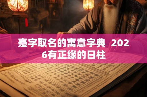 蹇字取名的寓意字典  2026有正缘的日柱