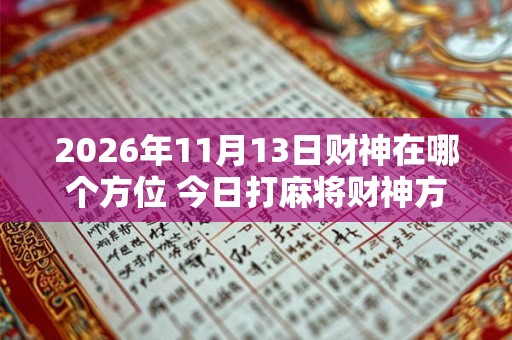 2026年11月13日财神在哪个方位 今日打麻将财神方位一览表 2026年11月13日财神在哪个方位 今日打麻将财神方位一览表