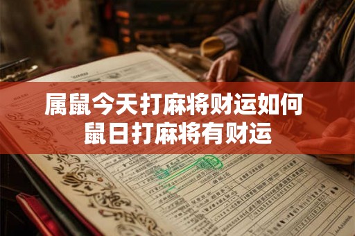 属鼠今天打麻将财运如何 鼠日打麻将有财运