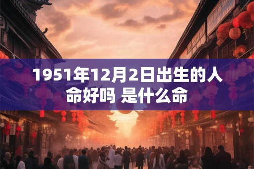 1951年12月2日出生的人命好吗 是什么命