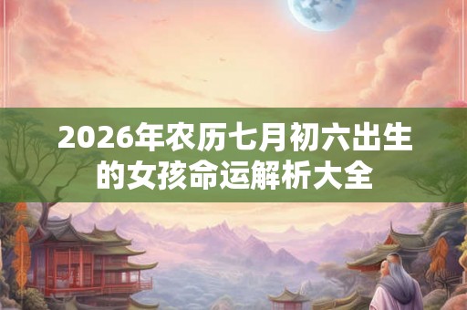 2026年农历七月初六出生的女孩命运解析大全