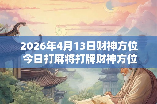 2026年4月13日财神方位 今日打麻将打牌财神方位