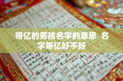 带亿的男孩名字的意思  名字带亿好不好