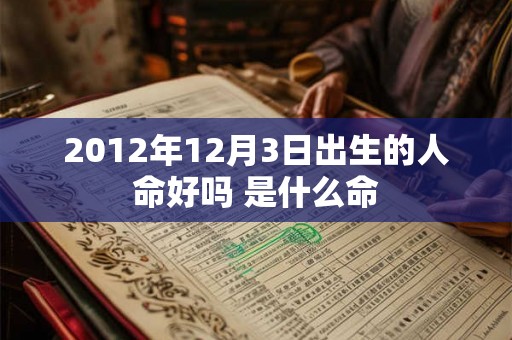 2012年12月3日出生的人命好吗 是什么命