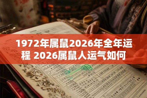 1972年属鼠2026年全年运程 2026属鼠人运气如何