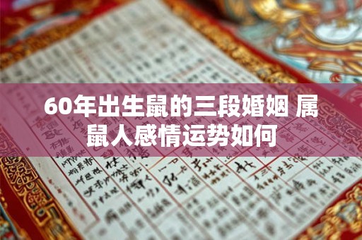 60年出生鼠的三段婚姻 属鼠人感情运势如何