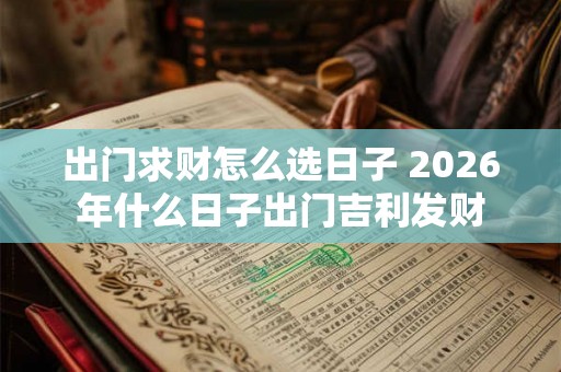 出门求财怎么选日子 2026年什么日子出门吉利发财