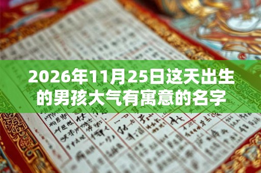2026年11月25日这天出生的男孩大气有寓意的名字