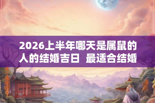 2026上半年哪天是属鼠的人的结婚吉日  最适合结婚的日子