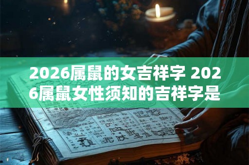 2026属鼠的女吉祥字 2026属鼠女性须知的吉祥字是什么