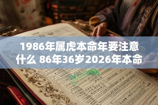 1986年属虎本命年要注意什么 86年36岁2026年本命年佩戴什么好