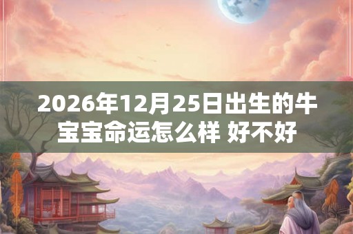2026年12月25日出生的牛宝宝命运怎么样 好不好