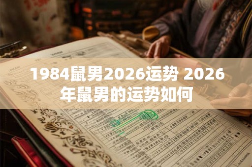 1984鼠男2026运势 2026年鼠男的运势如何