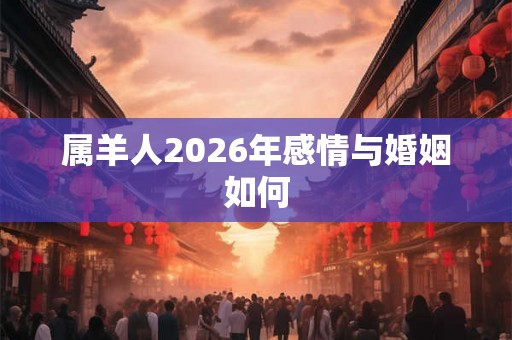 属羊人2026年感情与婚姻如何