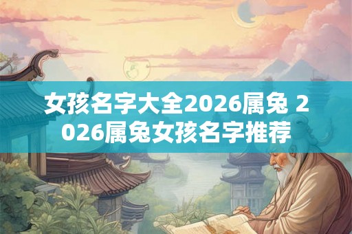 女孩名字大全2026属兔 2026属兔女孩名字推荐