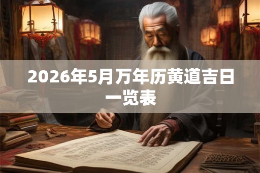 2026年5月万年历黄道吉日一览表