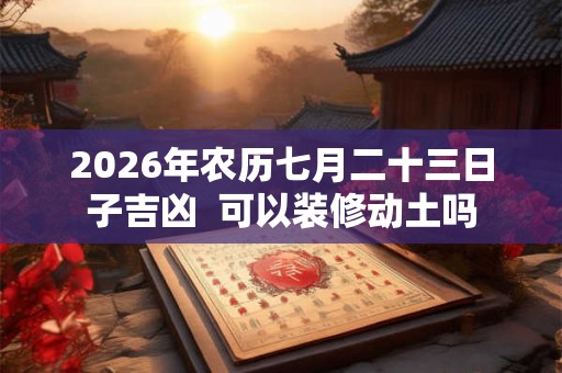 2026年农历七月二十三日子吉凶  可以装修动土吗