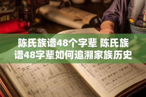 陈氏族谱48个字辈 陈氏族谱48字辈如何追溯家族历史