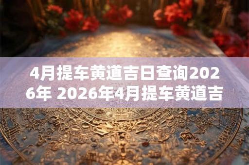 4月提车黄道吉日查询2026年 2026年4月提车黄道吉日是几号