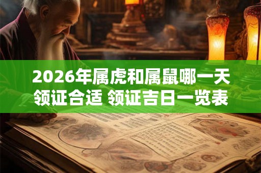 2026年属虎和属鼠哪一天领证合适 领证吉日一览表
