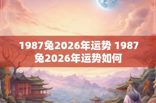 1987兔2026年运势 1987兔2026年运势如何