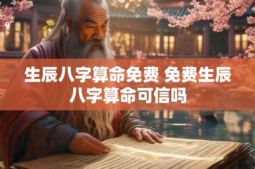 生辰八字算命免费 免费生辰八字算命可信吗 生辰八字算命免费 免费生辰八字算命可信吗